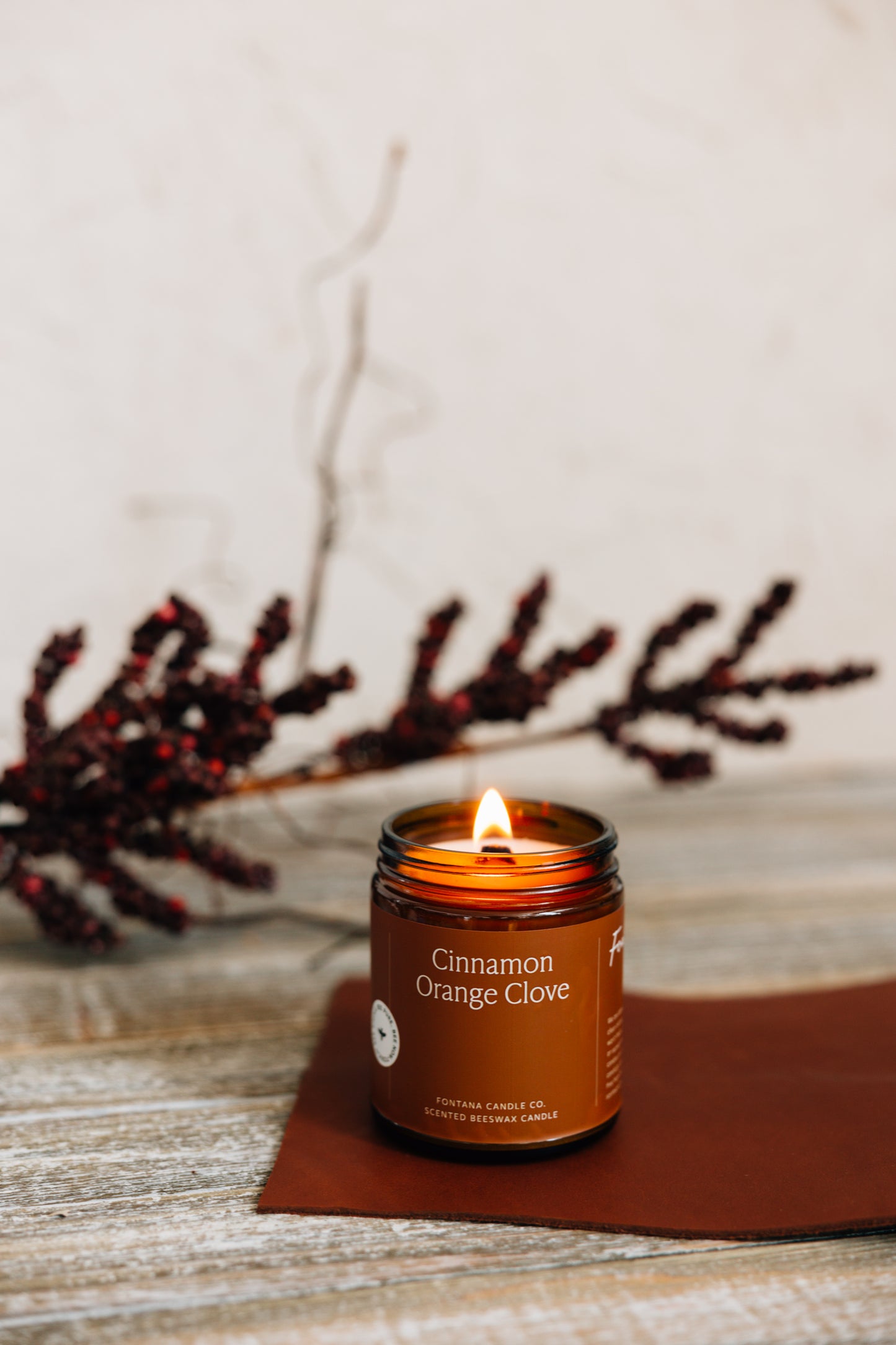 Cinnamon Orange Clove Essential Oil Beeswax Candle