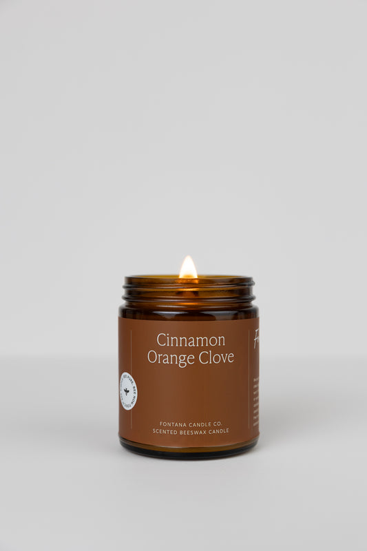 Cinnamon Orange Clove Essential Oil Beeswax Candle