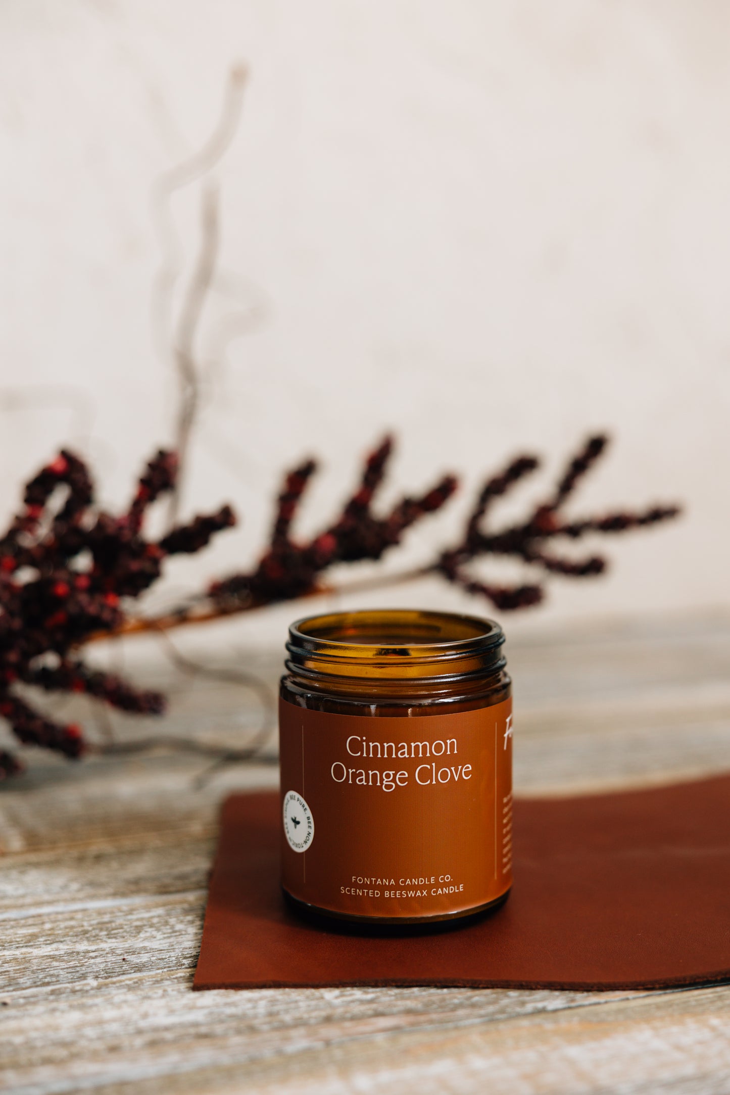 Cinnamon Orange Clove Essential Oil Beeswax Candle