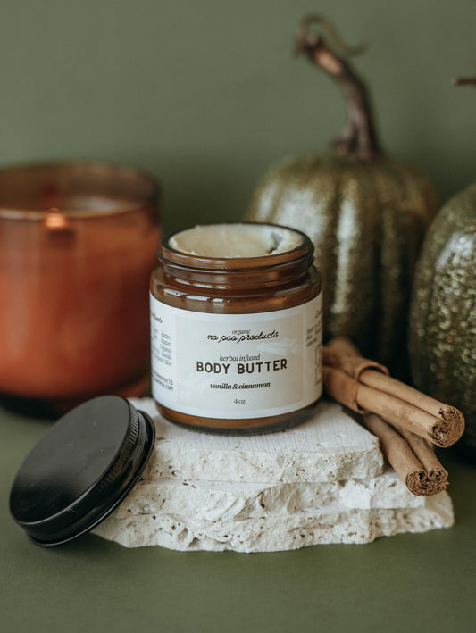 Herbal Infused Body Butter: Vanilla + Cinnamon